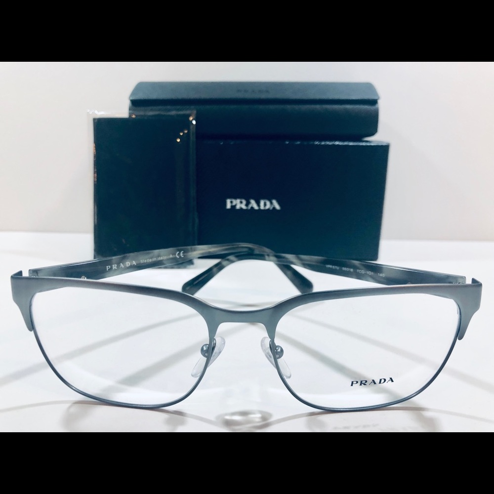 Prada Men's Eyeglasses Matte Gunmetal Rx Frame